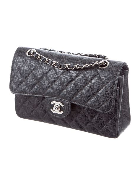 chanel classic caviar small size|Chanel Small Caviar Classic Double Fla.